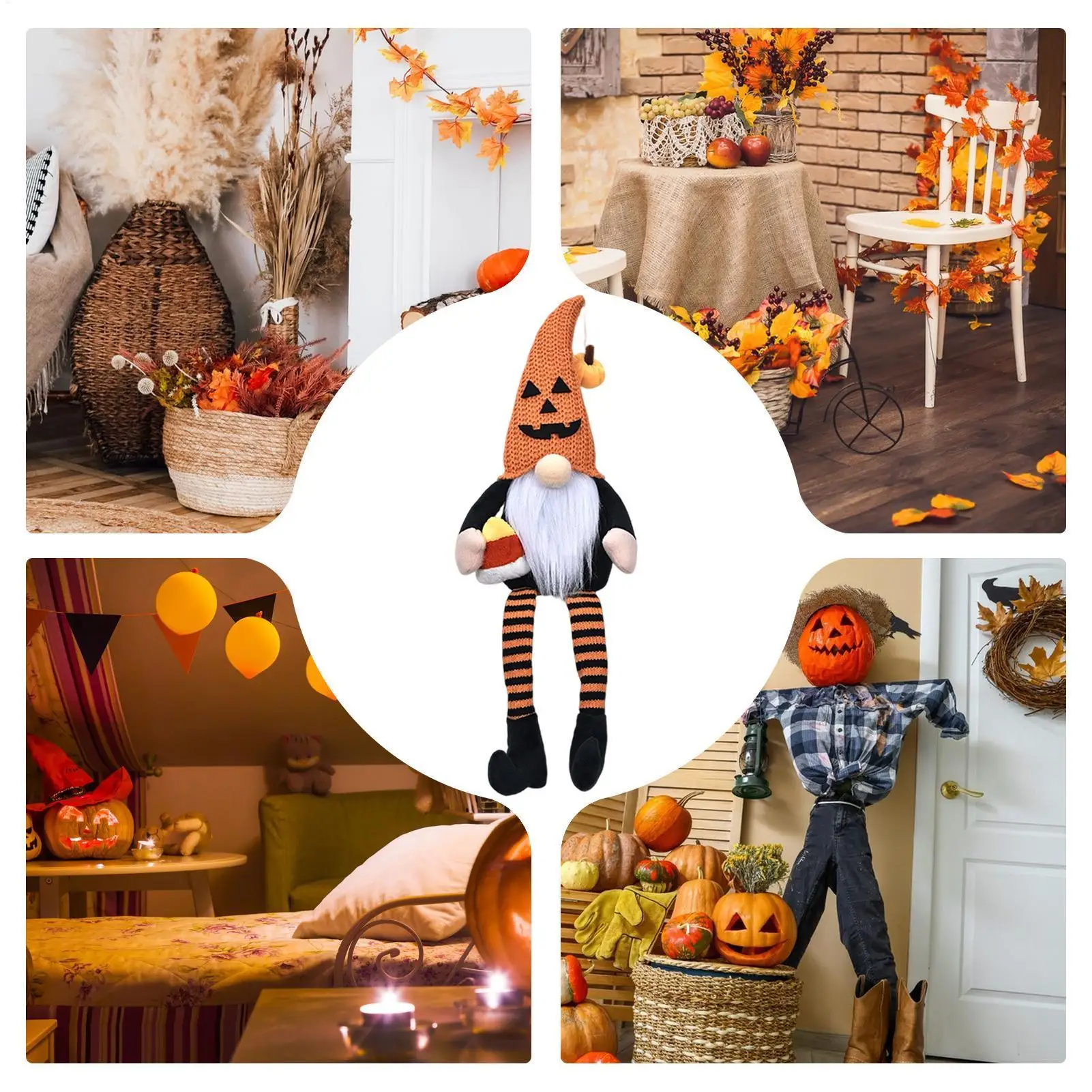 Gnome Halloween Decor Ornaments Halloween Long Leg Faceless Plush Doll for Home Kids Gift Party Supplies