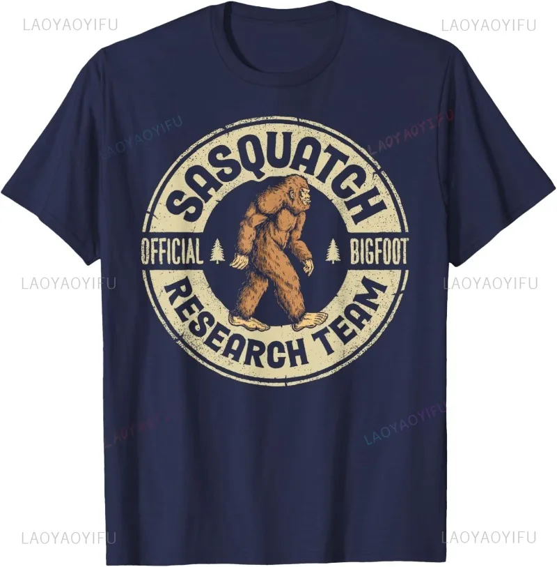 Man Clothing Bigfoot Research Team Retro Vintage Sasquatch Men Christmas Shirt Graphic T Shirts Outdoor Clothing Funny Tees