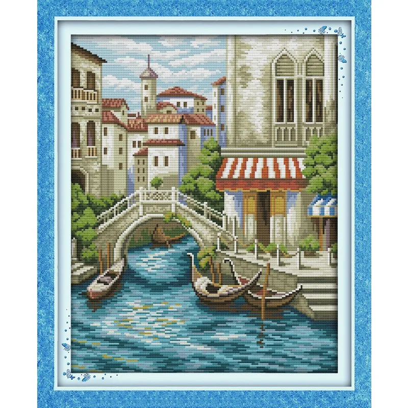 

Joy Sunday New Stamped Cross Stitch Ki,11CT/14CT/16CTDIY Easy Pattern Aida Fabric Embroidery Set-Natural Scenery