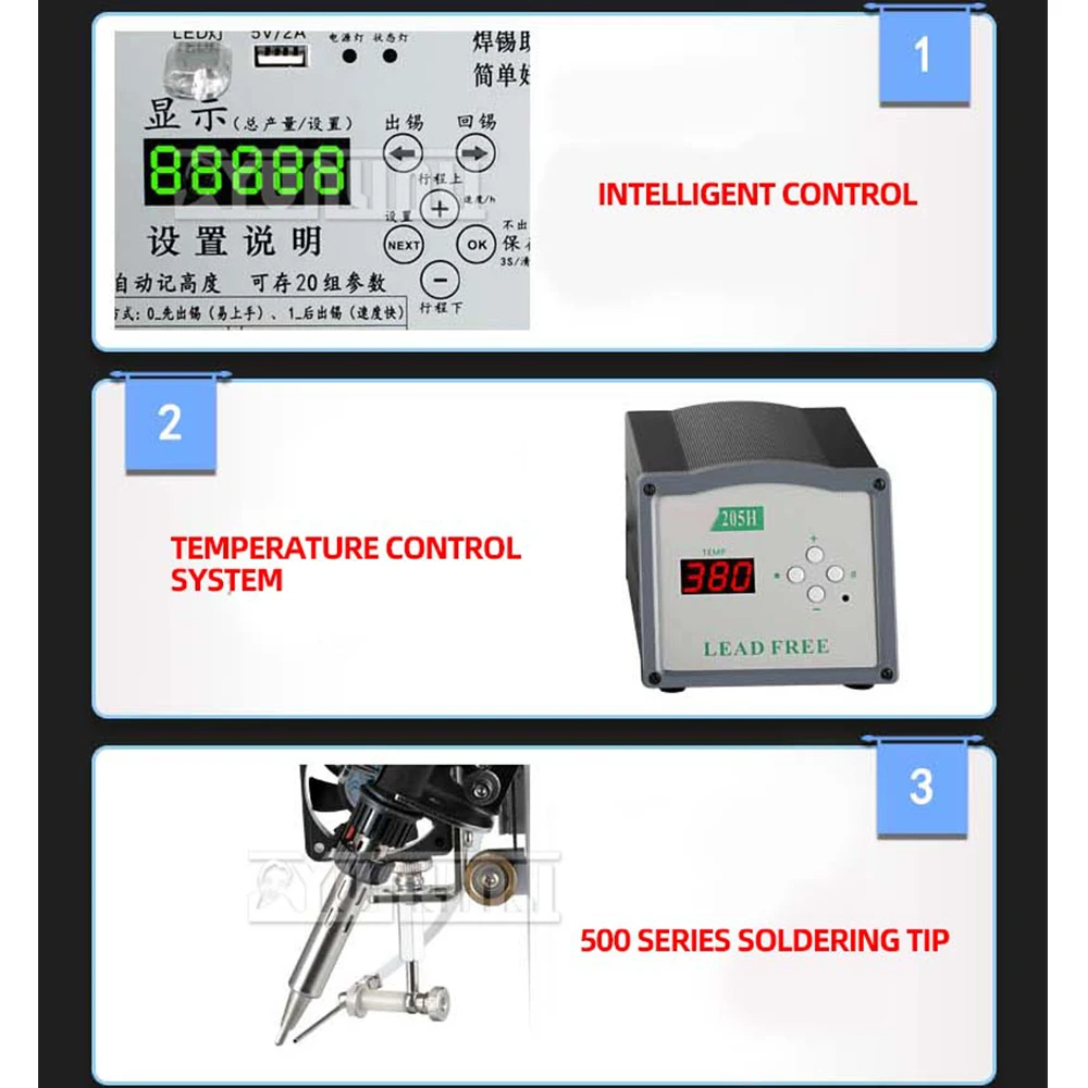 Semi-automatic soldering machine foot-operated soldering station electric iron circuit board USB plug soldering machine solder