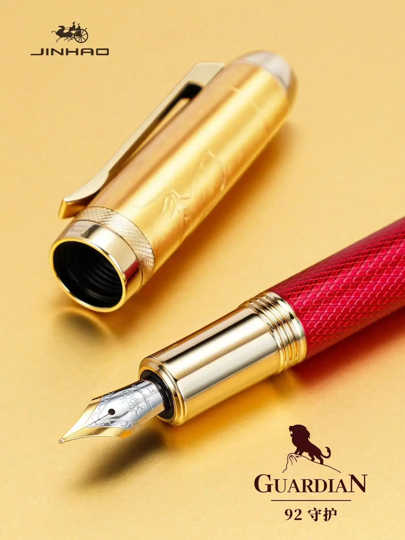 Jinhao 92 Luxus-Füllfederhalter aus Metall – ergonomisch, Drehkappe, mittlere Spitze mit Konverter – ideal für Büro- und Schulgebrauch, inklusive – Detail 1