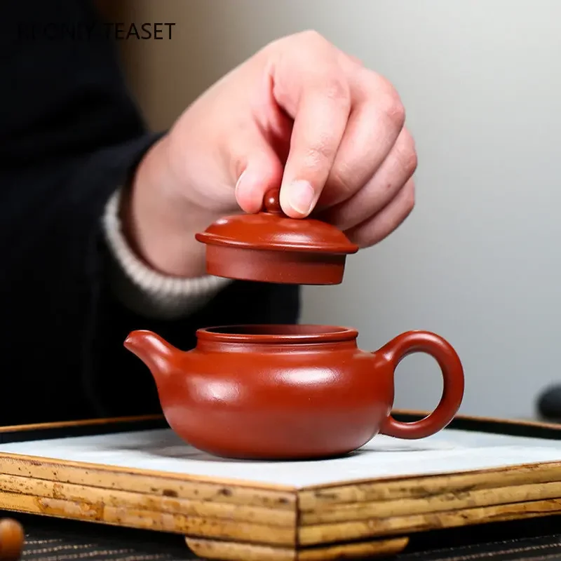 90ml Chinese Yixing Purple Clay Teapot Famous Artists Handmade Small Capacity Tea Pot Raw Ore Dahongpao Mud Kettle Zisha Tea Set