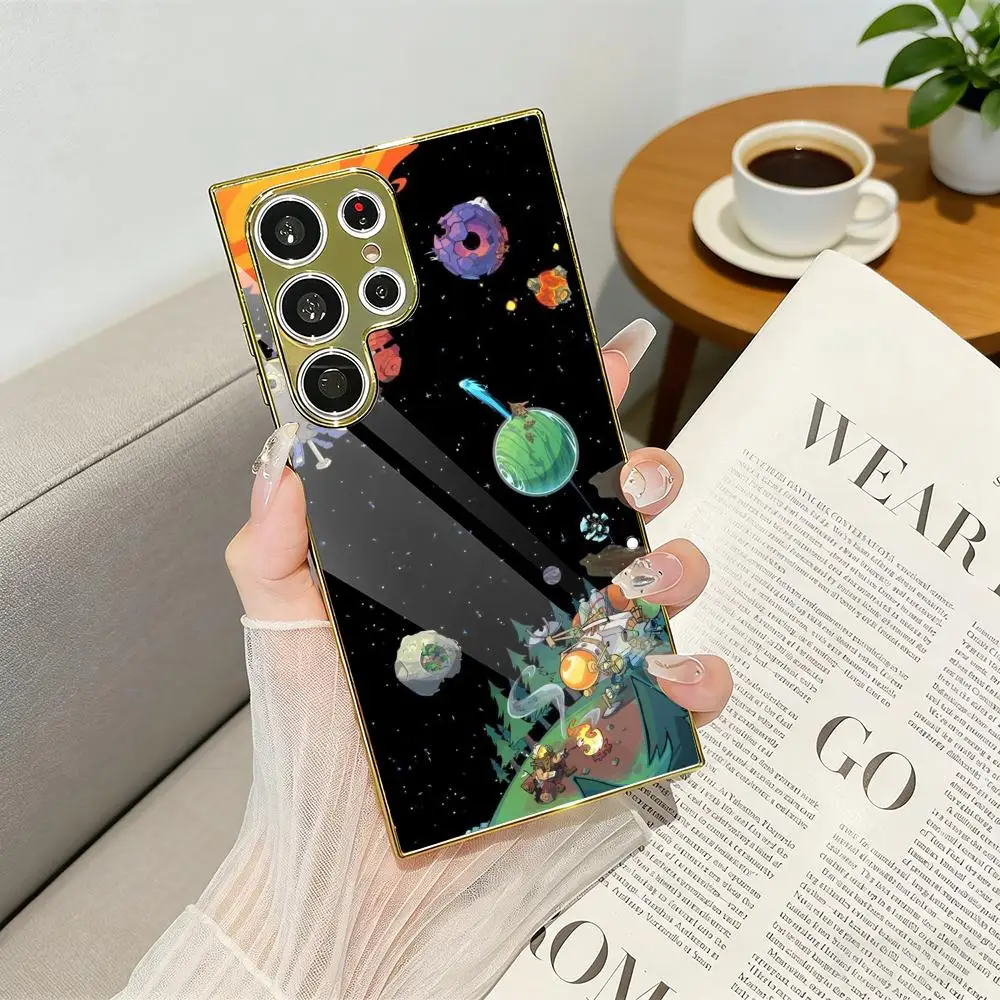 O-Outer W-Wilds Game Phone Case Luxury Electroplated Metal Frame Phone Case for Samsung S25 S24 S23 Ultra Slim Cover