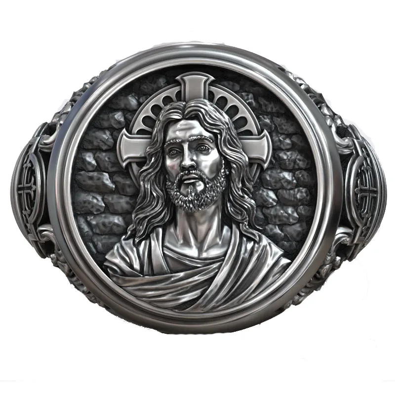 

16g Divine Monogram: Jesus Christ Christogram Symbol Sacred Christian Mens Rings 925 SOLID STERLING SILVER Many Sizes sz6-13