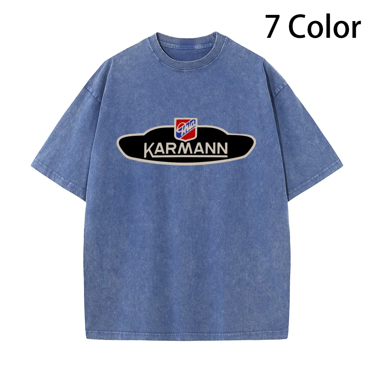 Karmann Ghia Emblem wash t-thirt Fashion Outdoor Adjustable Casquette Streetwear t-shirt for Unisex