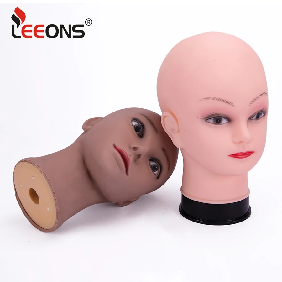 

Female Bald Mannequin Head Professional Cosmetology Afro Wig Head Beige Dark Brown Manikin Head For Wig Making,Display Wigs Tool