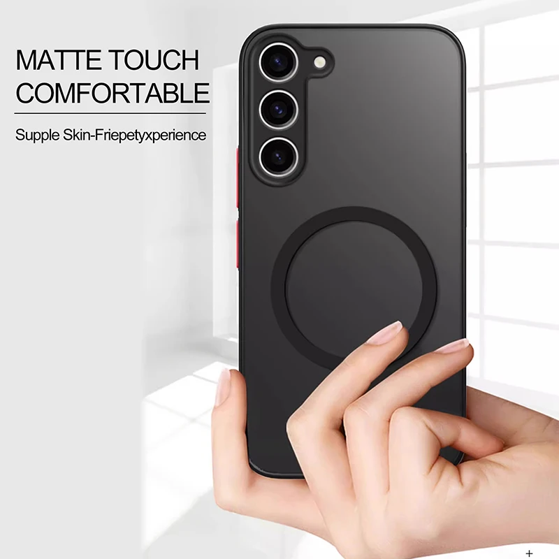 S26 S25 Ultra Plus Hülle Armor Matt Magnetisch für Samsung Galaxy S26 S25 S24 S23 Ultra Plus Hüllen Frosted Wireless Charge Cover – Detail 5