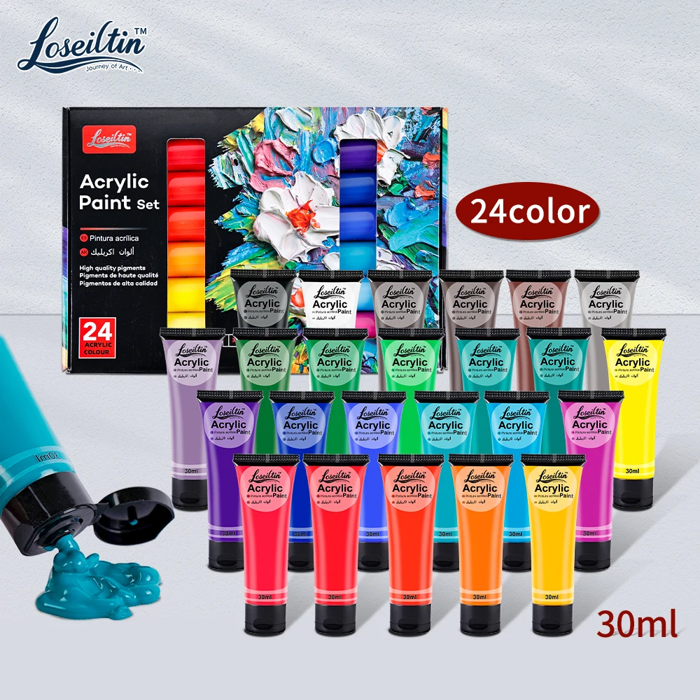 30ml Acrylic Paint Set for Wall Painting DIY Graffiti Artist Coloring Material Textile 6/12/24 Colors per Set
