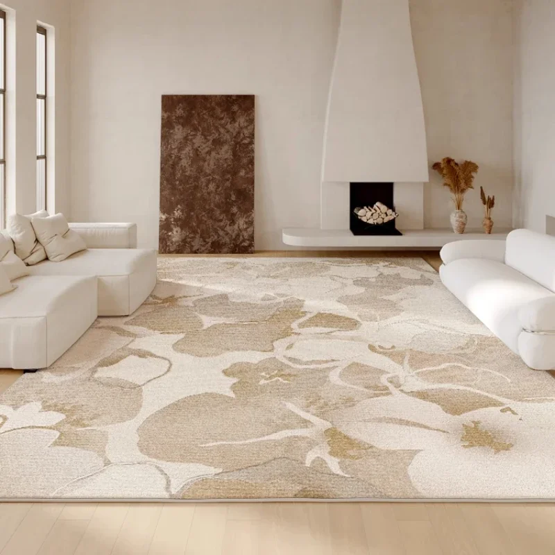 French Retro Living Room Large Area Carpet Maillard Stain Proof Thickened Carpets Fluffy Soft Bedroom High End Light Luxury Rug