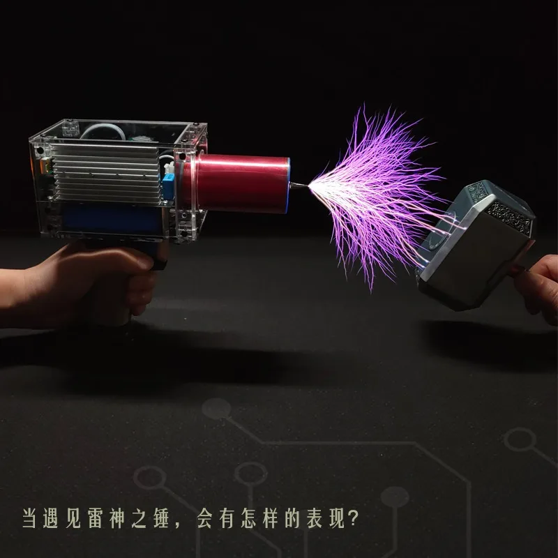 Third Generation Plus 80W 6A Tesla Coil Gun Portable Handheld Tesla Coil High Voltage Generator Artificial Lightning Tesla Coil