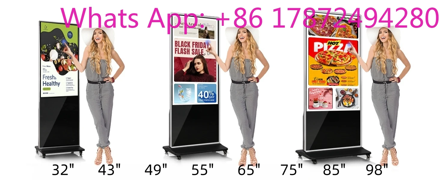 65 Inch Vertical Advertising Equipment Next to the Elevator, LCD High-definition Display Screen, Vertical Digital Signage