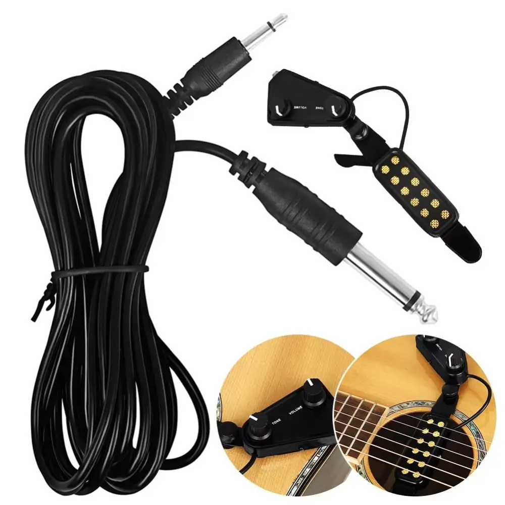 

Professional Volume Adjustable Acoustic Guitar Pickup with Tone Guitar Parts Sound Hole Pickup 12-hole Volume Controller