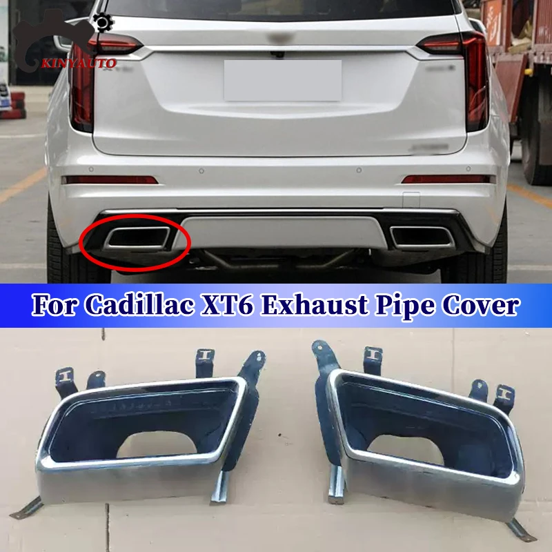

For Cadillac XT6 Rear Bumper Muffler Trim Cover Rear cylinder Exhaust Pipe Frame Rear Exhaust End