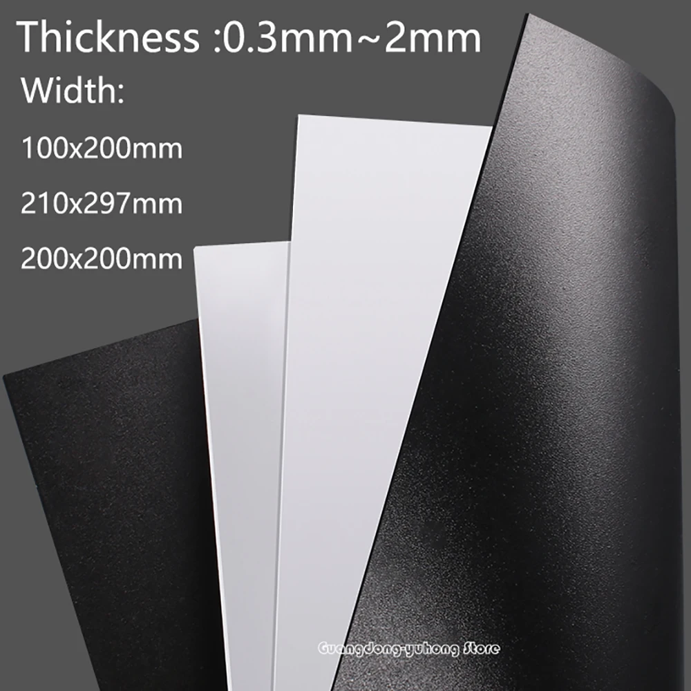 White/Black PVC Frosting Plastic Board Model Sheet Material For Diy Model Part Accessories Thickness 0.3mm~2mm PP Frosted Plast