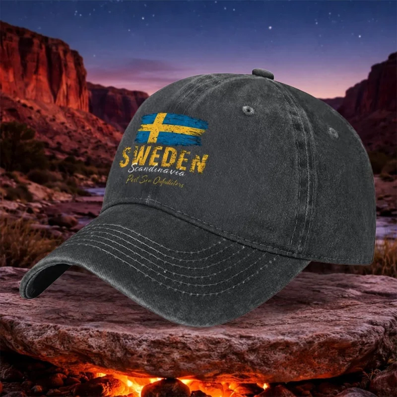 Swedish Flag Vintage Baseball Cap – Lightweight Hook & Loop, Unisex, Hand Washable, Ideal for Hiking Sports Parties Travel