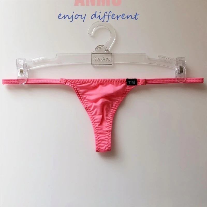 Low Waist Sexy Ice Silk Men's Bugle Pouch Thongs Thin Briefs Hot Micro Male Tight T Pants Encapsulated Tight Fitting Underwear