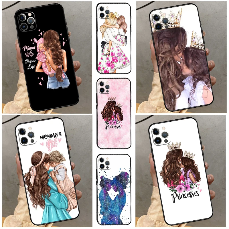 Beautiful Mother Daughter Son Phone Case For iPhone 16 15 14 13 11 12 17 Pro Max mini 15 16 Plus 16e 17 Air Bumper Cover
