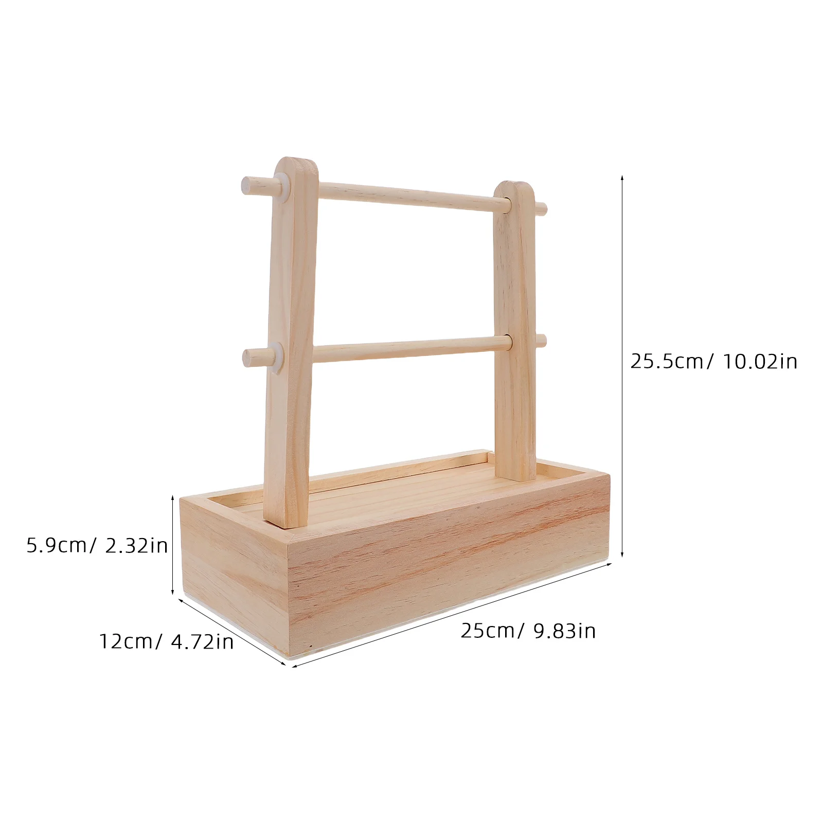 1Set Wooden Double Yarn Holder Detachable Yarn Organizer Needle Thread Storage Compact Desk Spool Rack Crochet Knitting