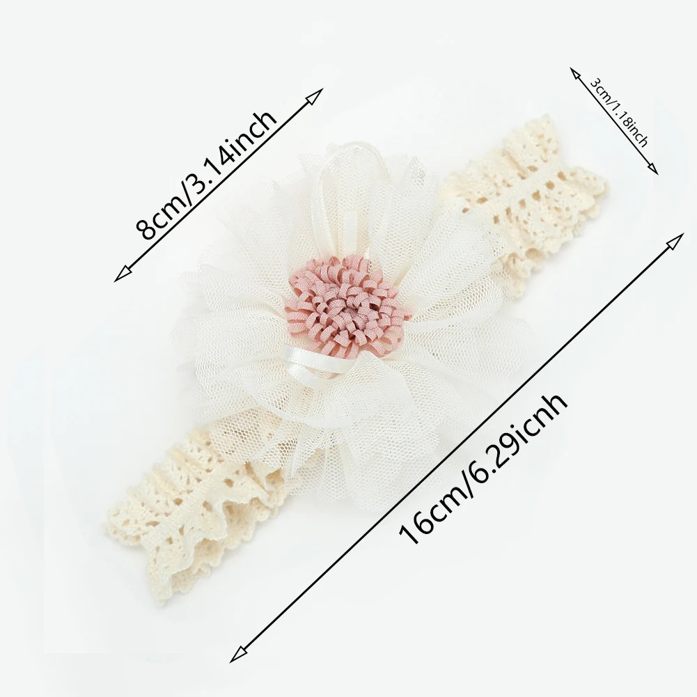 Flower Lace Baby Headbands Princess Girls High Elastic Cotton Hair Bands Infant Headwraps