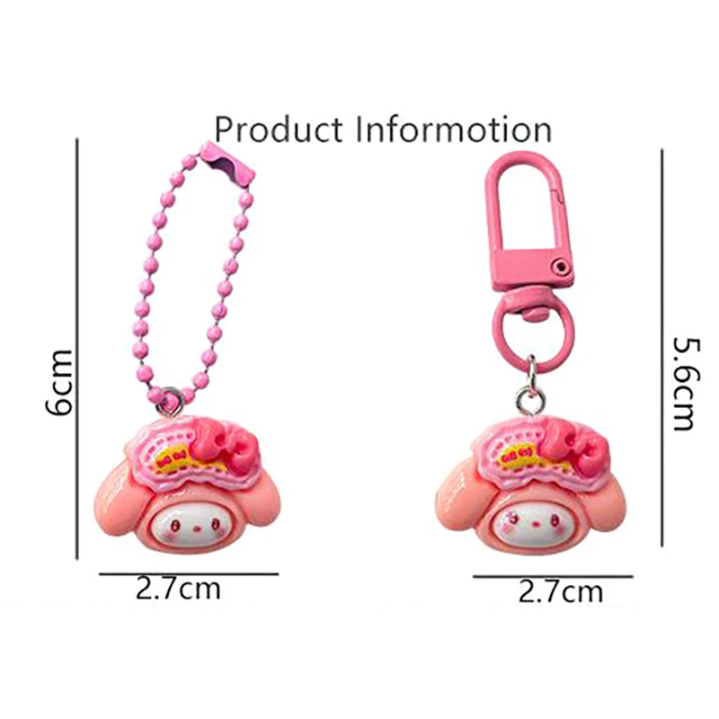 Kawaii Cartoon Anime Phone Lanyard For Women Girls Cute Beaded Keychain Pendant Phone Strap Bag Decoration Accessories Gifts