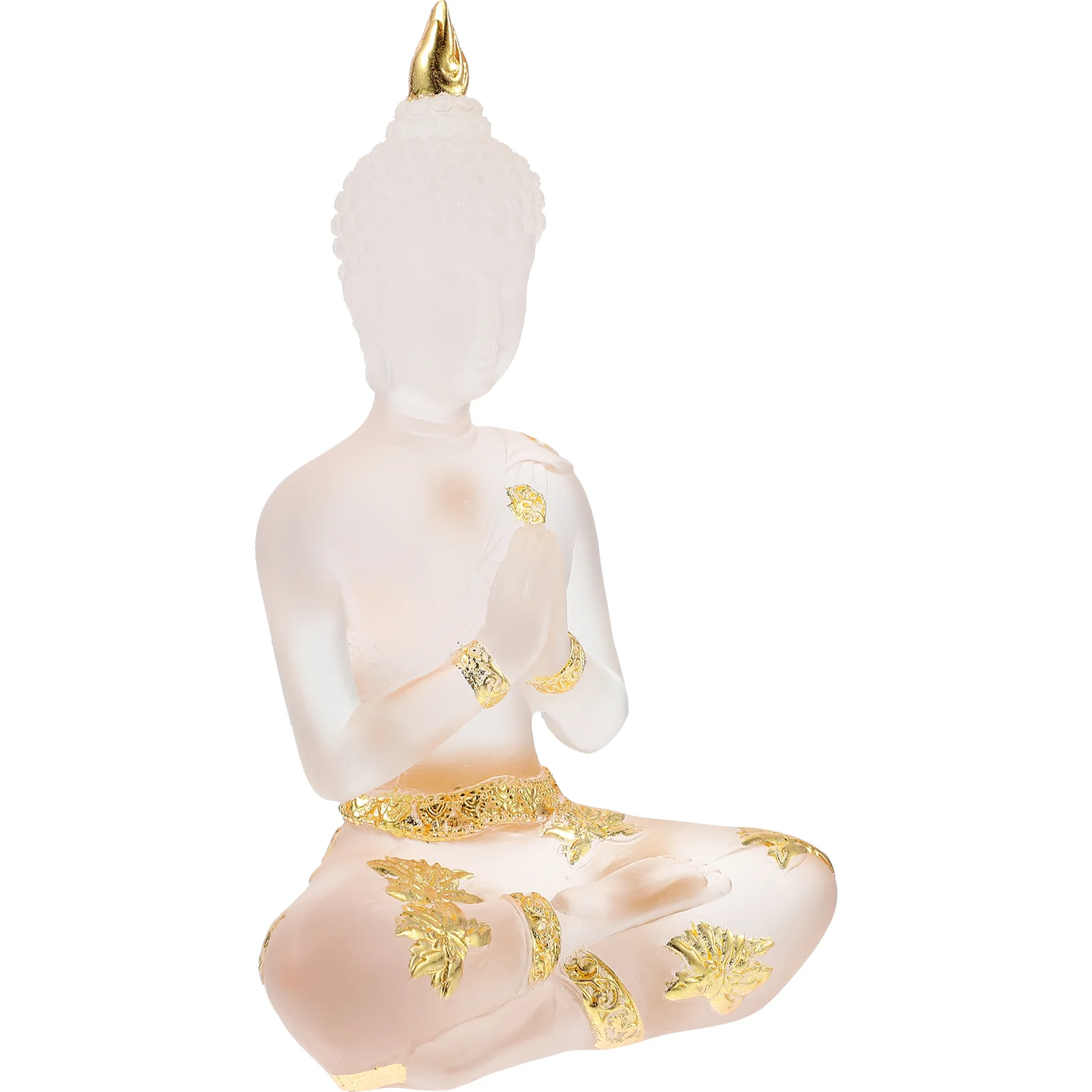 Water Glass Resin Paste Gold Leaf Ornaments Exquisite Buddha Decor Figurine Indoor Desktop Craft Statue Sculpture