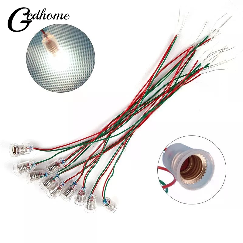 10Pcs 20 cm E10 Lamp Holder With Wire E10 Lamp Base Teaching Instrument Lampholder