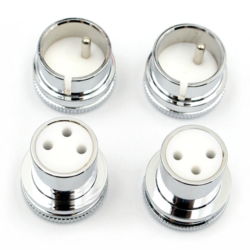 New 2Pcs Silver/Gold Plated Copper XLR Plug Protector Dust Cap Shielded Anti-Oxidation For Noise Stopper Hifi Audio Accessories