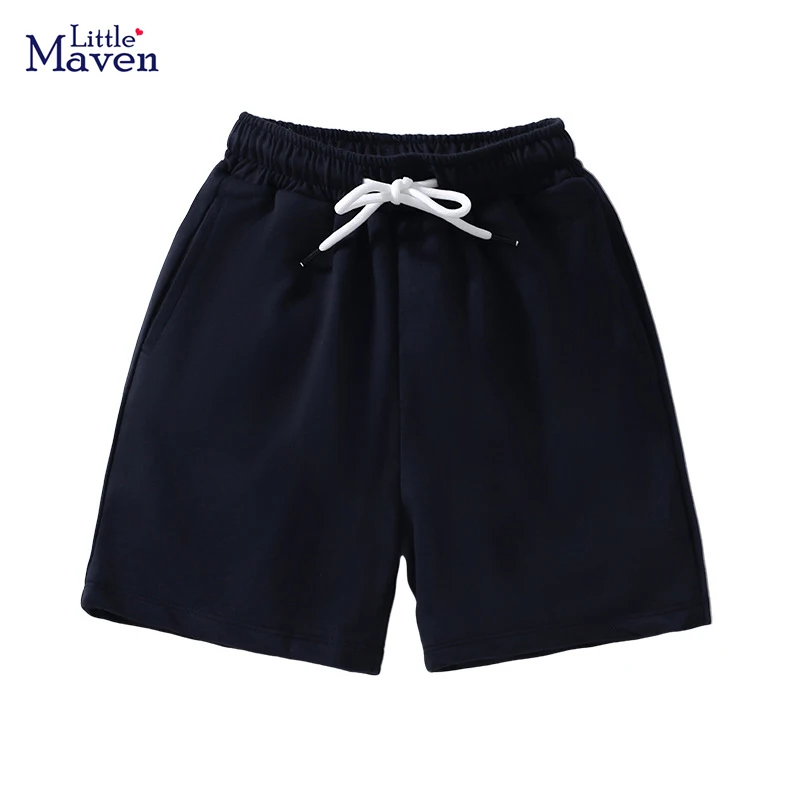 Little maven 2024 Summer Boys Shorts Solid Colors Kids Shorts Pants Casual Children Shorts Trouser Cotton Pocket  Shorts Baby