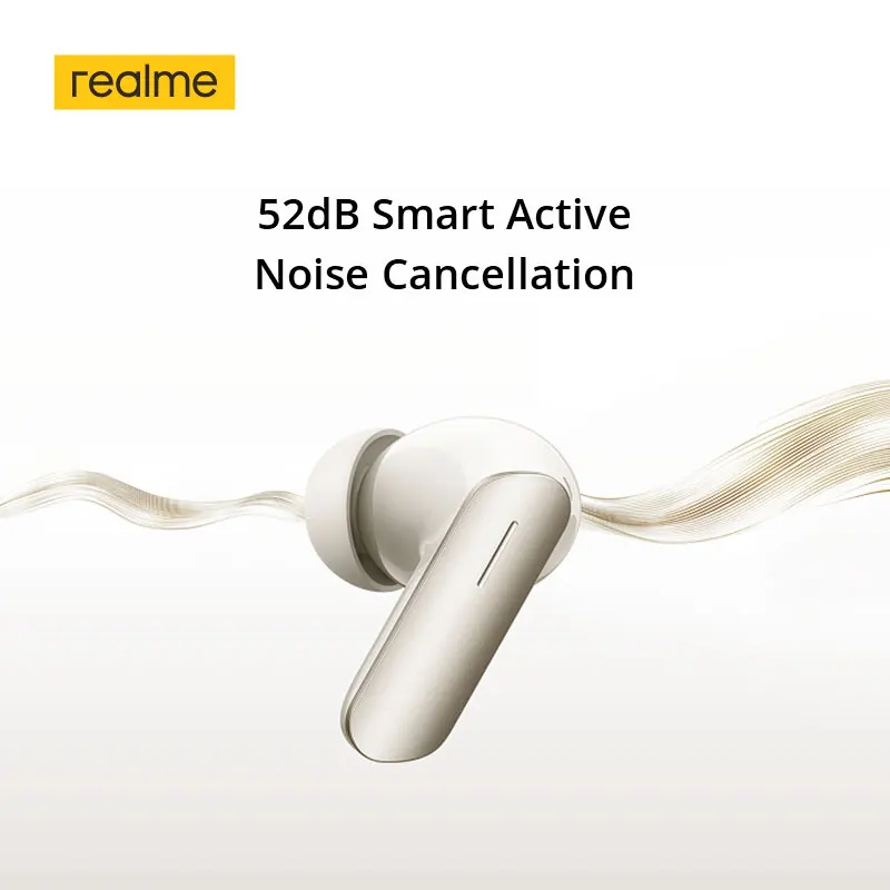 realme Buds Air7 TWS Earphone 52dB Noise Cancellation Up to 52 Hours of Playback 12.4mm Bass Driver LHDC 5.0 Bluetooth 5.4 IP55 5