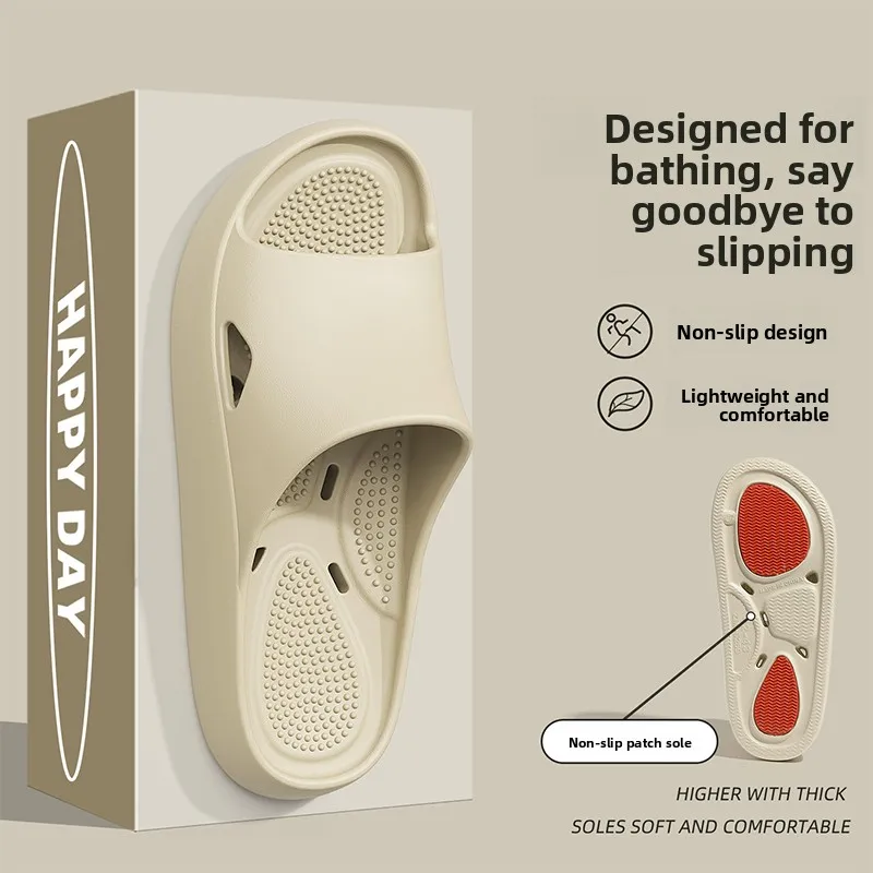 

Men's Slip-resistant Soft-sole Bathroom Slippers 2026 New Style Indoor Home Comfortable EVA Slippers Anti-slip Casual Shoes