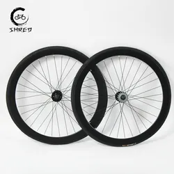 700C Fixed Gear Bike 40MM Wheels Aluminum Alloy Fixie Wheelset Single Speed Bike Racing Wheel with High Strength Rim 32H Hubs