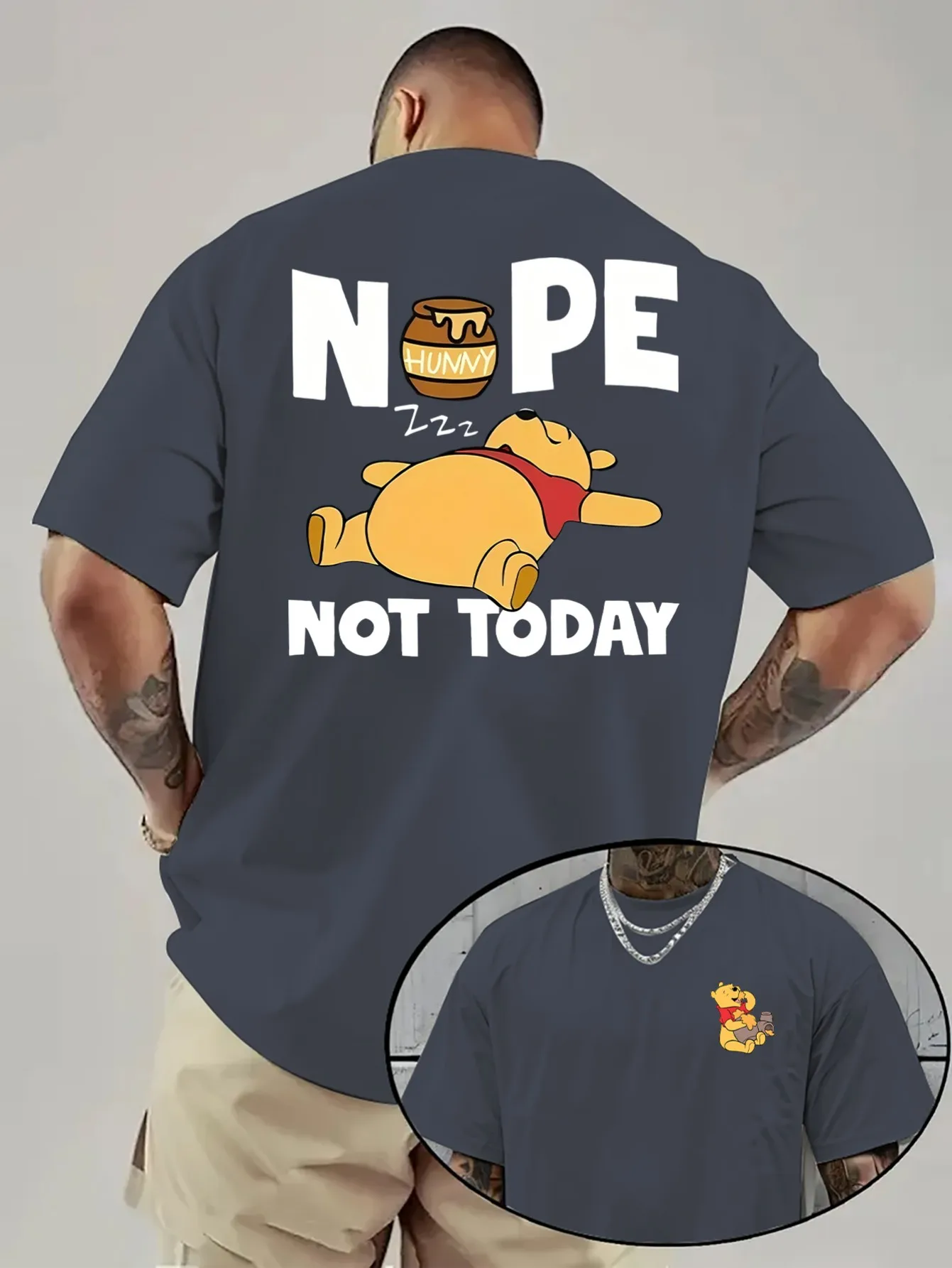 Camiseta de Winnie the Pooh de Disney para hombre y mujer, ropa de calle informal de gran tamaño, holgada, de manga corta, traje para eventos Unisex