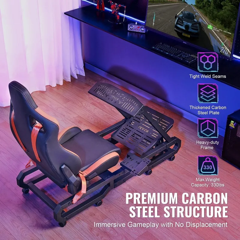 Racing Wheel Stand For Logitech G923/G920/G29 Heavy Duty Steel Driving Simulator Cockpit-Thrustmaster T248P Load 330LBS