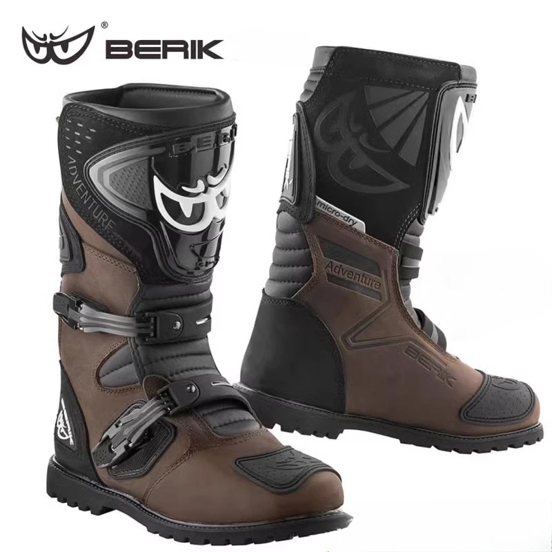 Berik Motorcycle Riding Shoes Rally Cross Country Racing Shoes Waterproof Breathable Anti-fall Motorcycle Racing Men's Boots