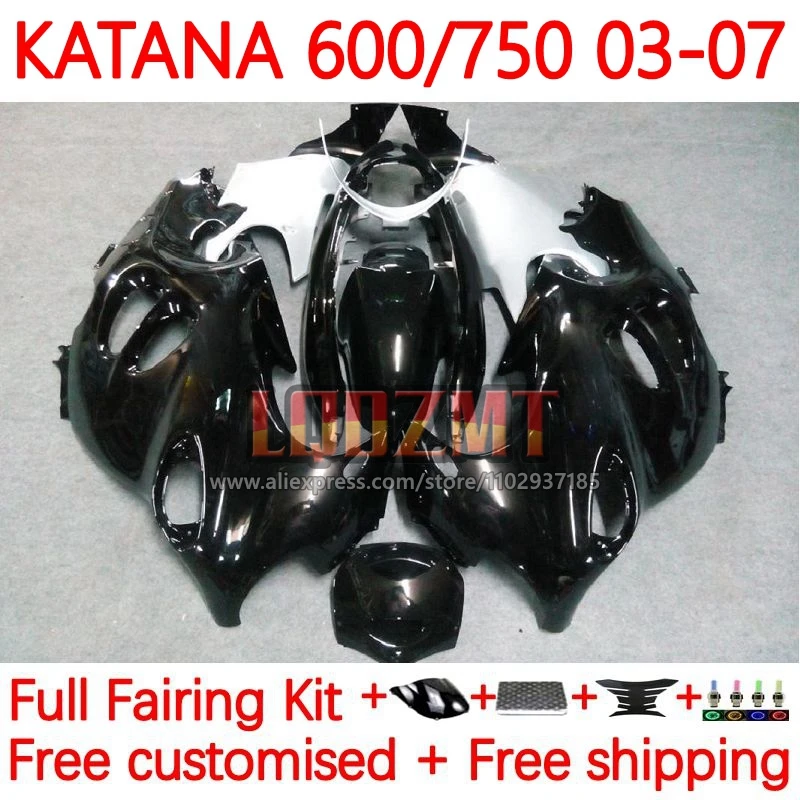 Body For SUZUKI KATANA GSXF 600 750 GSXF600 GSXF750 2003 2004 2005 2006 2007 GSX750F 03 04 05 06 07 Fairing 93No.19 Stock black