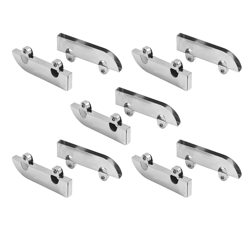 A7THK-10-Piece Stainless Steel Double Flywheel Mountain Word Slot Sliding Door Track Glass Pulley Hardware Accessories