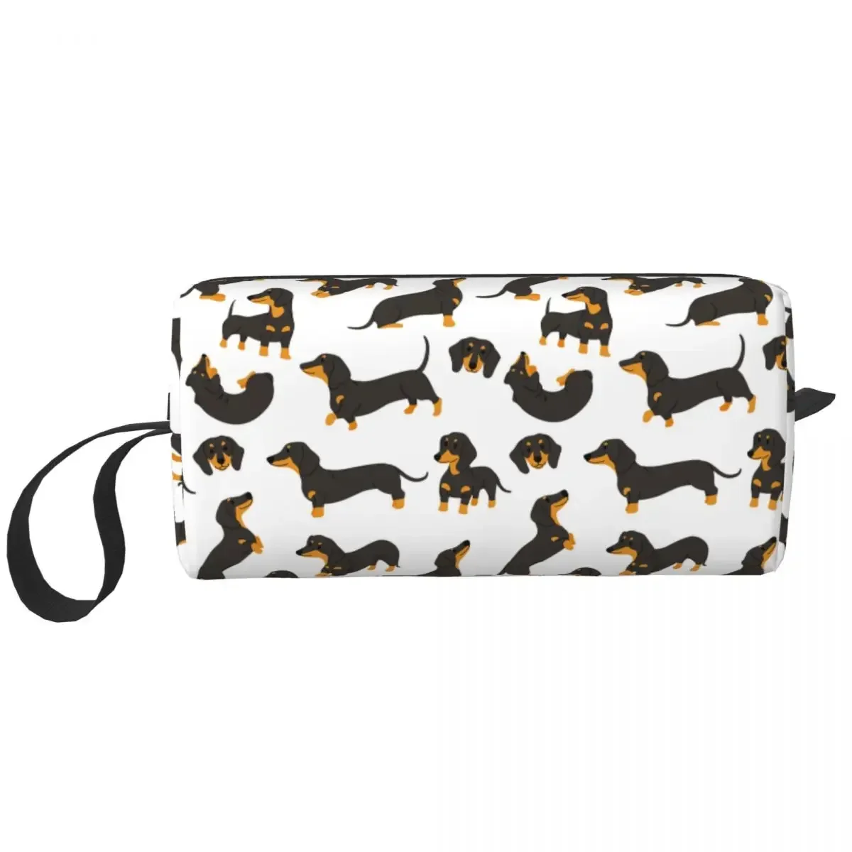 

Dachshund Large Makeup Bag Zipper Pouch Travel Cosmetic Bags Animal Dog Portable Toiletry Bag for Unisex