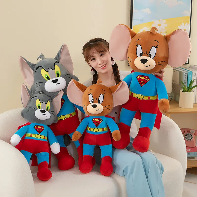 

Cat And Mouse Plush Toy Transforms Into Superman Cape Cat Doll Cartoon Toy Children's Pillow Gift