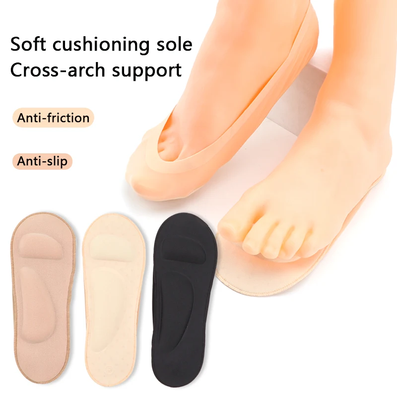 

3D Stretch Insoles Women Breathable Deodorant Running Cushion Insoles For Invisible Sock insole Shoes Sole Orthopedic Pad