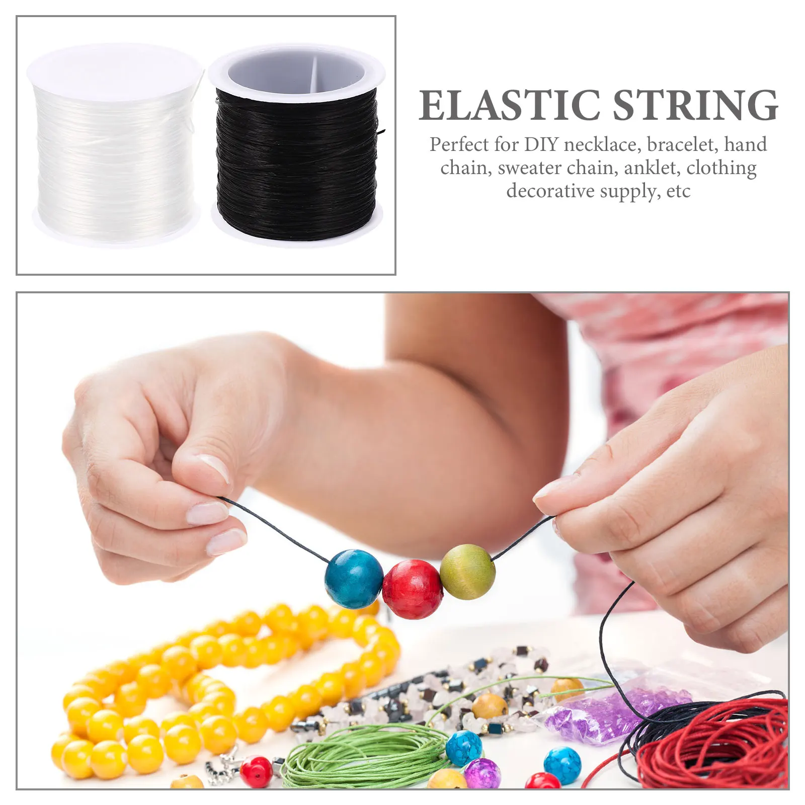

2pcs 4 Rolls Flat Elastic String Buddha Beads Elastic Thread Stretch Cord Craft Rope DIY Jewelry Making Bracelet Materials