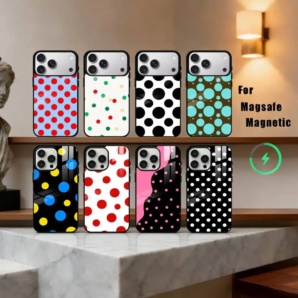 

P-Polka D-Dot A-Art Phone Case For iPhone17,16,15,14,13,12,11 Plus,Pro Max Magnetic For Magsafe Wireless Charging