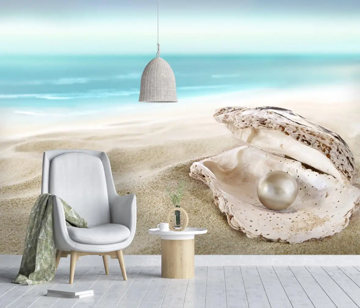 

custom seaside beach pearls Photo Mural Wallpaper for Wall Painting Bedroom Living Room Sofa papel de parede 3d Wall paper roll