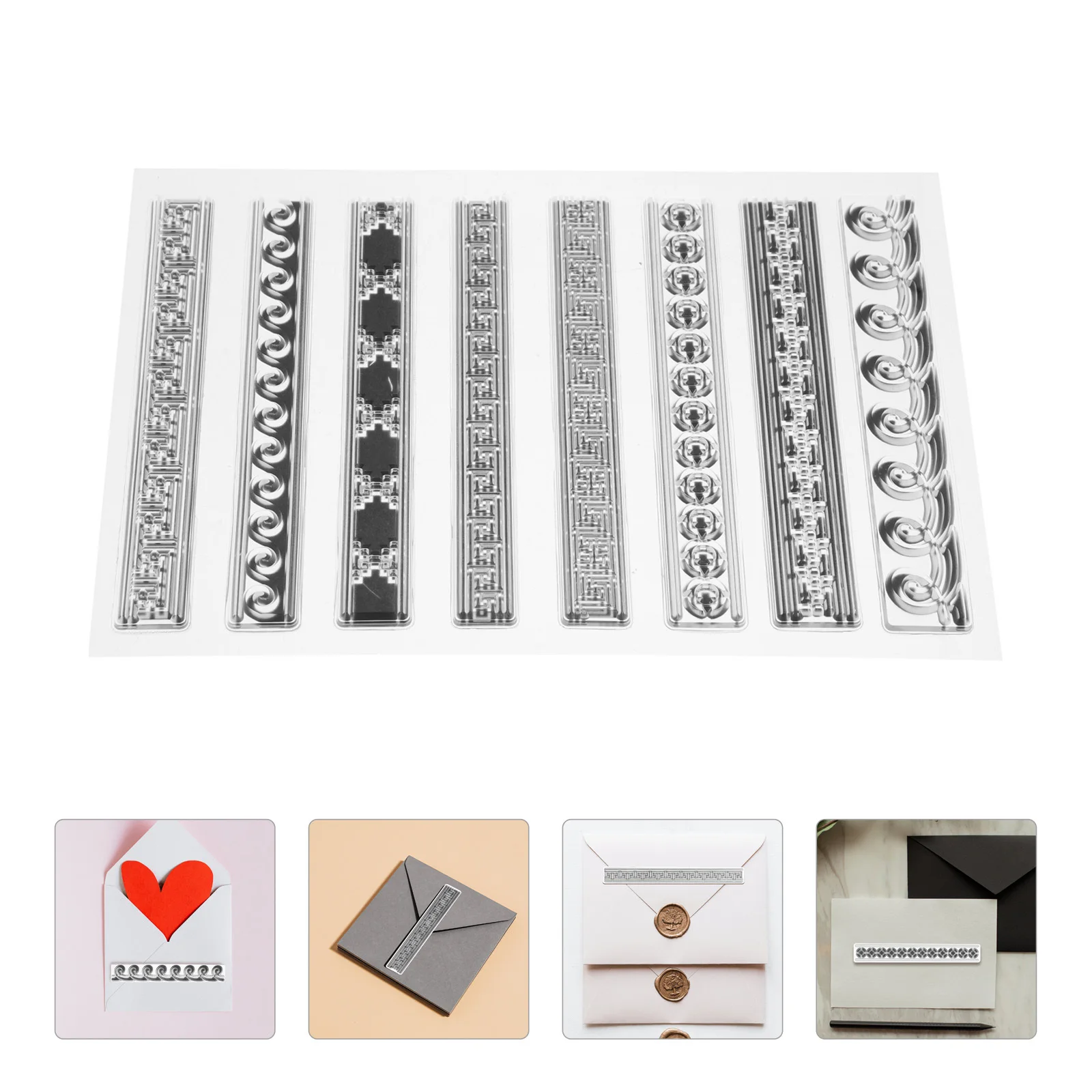 

8Pcs Clear Stamps Transparent PVC DIY Scrapbooking Stamp Kit Card Making Supplies Pattern Craft Decoration Stamping Tools