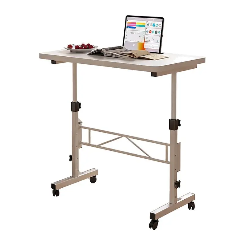 Standing Computer Desk Movable Lift Sofa with Wheels Notebook Holder Bedside Table Writing Small Table