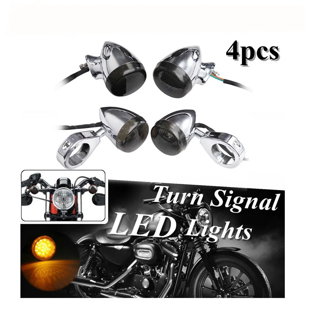 4Pcs Motorcycle Front Rear Turn Signal Lamp 39mm/41mm Indicator Lamps Motorcyle LED Turn Signal Lights For Harley