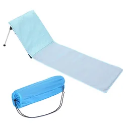 Outdoor Foldable Beach Chair Breathable Sun Lounger With Cushion