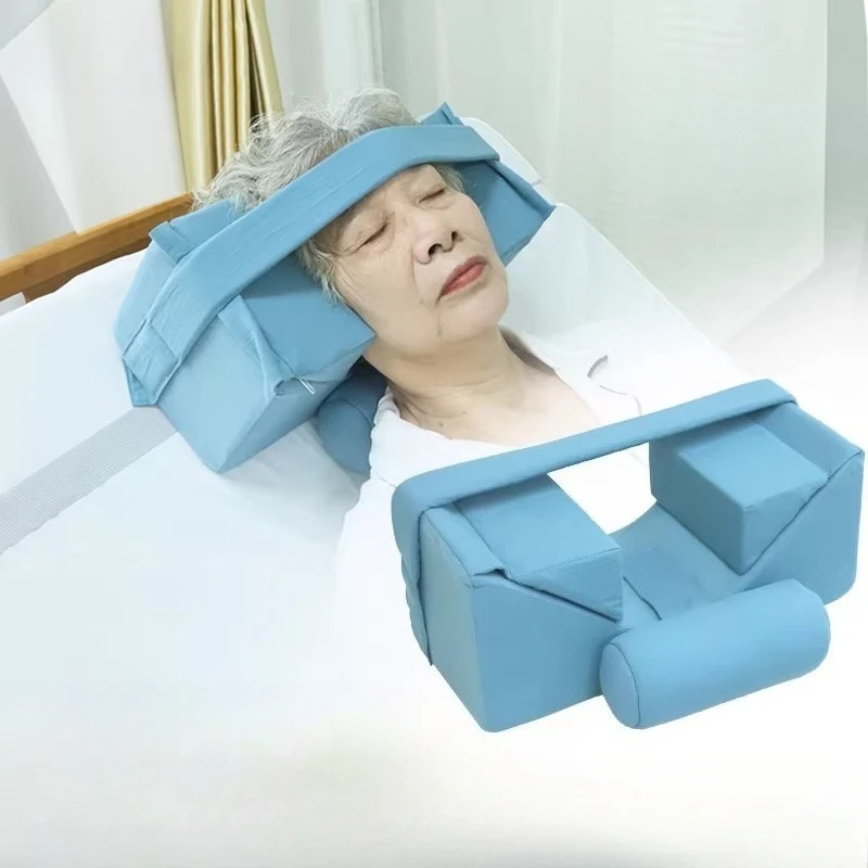 High Elastic Sponge Cervical Protection Pillow Anti Side Deflection Head Restraint Antibacterial Fixed Prevent Patient Head Tilt