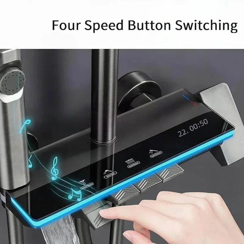 sistema termostatico digital inteligente do chuveiro conjunto de torneira de banheiro exibicao de temperatura conjunto de chuveiro de chuva 01