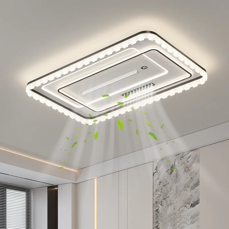 New fan light, rectangular living room light, ceiling light, modern minimalist grand bladeless fan lamp, Zhongshan lighting fixt