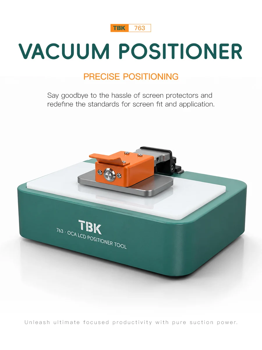 TBK 763 Vacuum OCA LCD Positioner Precise Vacuum Suction Locator for Mobile Screen OCA Lamination & Screen Protector Repair Tool